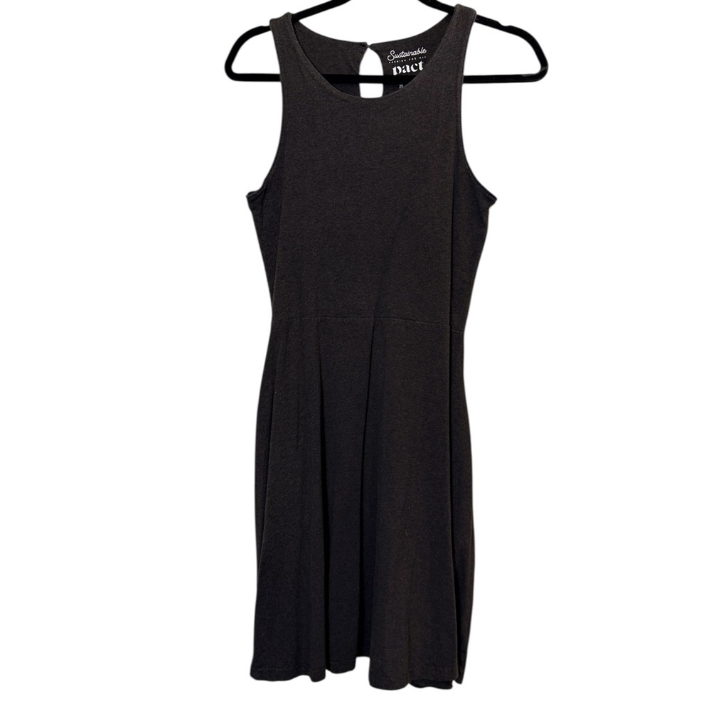 PACT Black Fit and Flare Sleeveless Cotton Dress sz S